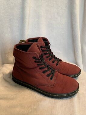 Dr. Doc Martens Shoreditch Canvas Shoes Boots Air-Wair Maroon Women's Sz 7